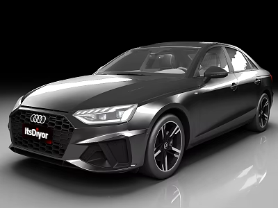 Audi Black Sedan With Sporty Front Grille And Alloy Wheels Design 3d model