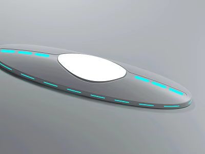 Modern Tech Device With Sleek Gray Body Blue Light Strips And White Oval Panel 3d model