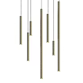 Sleek Modern Multiple Long Cylindrical Pendant Lights With Hanging Warm Glow Design 3d model