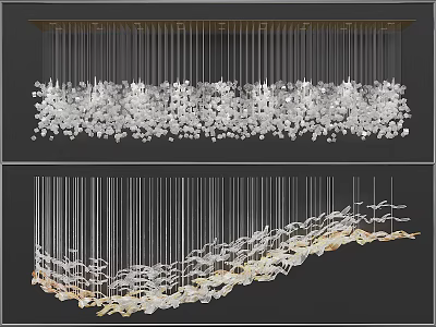 Elegant Modern Chandelier With Crystal Cluster Design For Interior Decoration 3d model