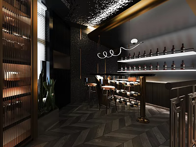 Modern Wine Cellar Interior Design With Wine Racks Bottles And Seating 3d model