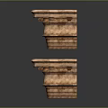 Stone Architectural Decorative Components With Brown Layered Carved Textures