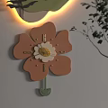 Creative Wall Clocks With Flower Shaped Design And Leaf Decoration For Home Decor 3d model