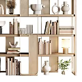 Modern Stylish Multi Tiered Shelf Unit With Books Decorative Vases And Ornaments
