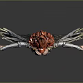 Mythical Woman With Red Flame Hair In Gold Black Armor And Feather Wings Arms Outstretched