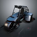 Futuristic Motorcycle 3D Model With Open Frame Dark Metallic Sci Fi Concept Design 3d model