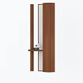Modern Wooden Room Divider Cabinet With Glass Panel And Decorative Shelf