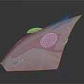 Pink Cosmic Spacecraft Design Featuring Streamlined Shape Mesh Structures And Lightyears Text