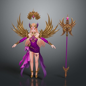 Female Elf Cartoon Witch Magic Witch Magic Girl Magician Elf Mage Warlock Wizard 3d model