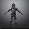 Detailed 3D Armor Model With Metallic Finish And Full Body Design