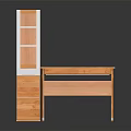 Practical Wooden Desk With Attached Bookshelf And Drawers For Home Office Study Use
