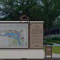 Scenic Area Billboard Featuring Tourist Map Information Panel And Natural Green Surroundings
