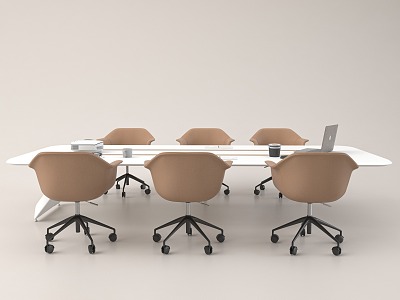 Modern Conference Table and Chair 3d model