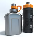 Stainless Steel And Black Sports Water Bottles With Ergonomic Design And Leakproof Lid