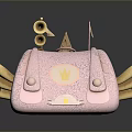 Pink Toy Cars With Golden Crown Rack Decorative Wheels Stripes And Dots