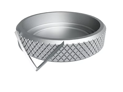 Silver Metal Ring With Diamond Pattern And Clip Design For Mechanical Parts 3d model