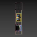 Modern Kitchen Cabinets with White Upper Wooden Lower Marble Countertop Oven and Refrigerator