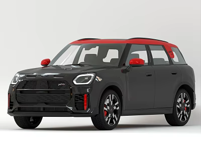 Sleek Black SUV With Red Roof And Sporty Design Elements 3d model