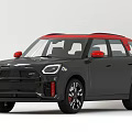 Sleek Black SUV With Red Roof And Sporty Design Elements