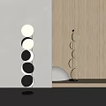 Modern Floor Lamp With Vertical Circular Rings And Light Shadow Design 3d model