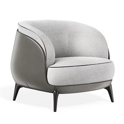 Modern Accent Chair With Light Gray Fabric And Black Sleek Legs Modern Design 3d model