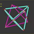 Colorful Geometric Structure With Pink Blue Rods And White Connectors