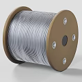 Heavy Duty Industrial Wire Spool with Silver Metal Wire Brown Discs and Silver Screws