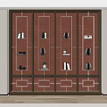 Elegant Modern Decorative Cabinet With Multiple Shelves Books And Ornaments