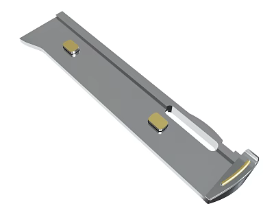 Durable Metal Mechanical Component With Golden Square Elements Notch And Long Strip Design 3d model