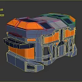 Blue And Orange Box With Modern Geometric Design And Durable Exterior
