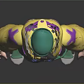 Stylish 3D Street Character Wearing Green Hat Yellow Purple Jacket Sunglasses and Green Fanny Pack