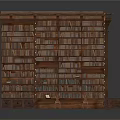 Vintage Wooden Bookshelf Classic Design Filled With Stacked Books And Decorative Lantern