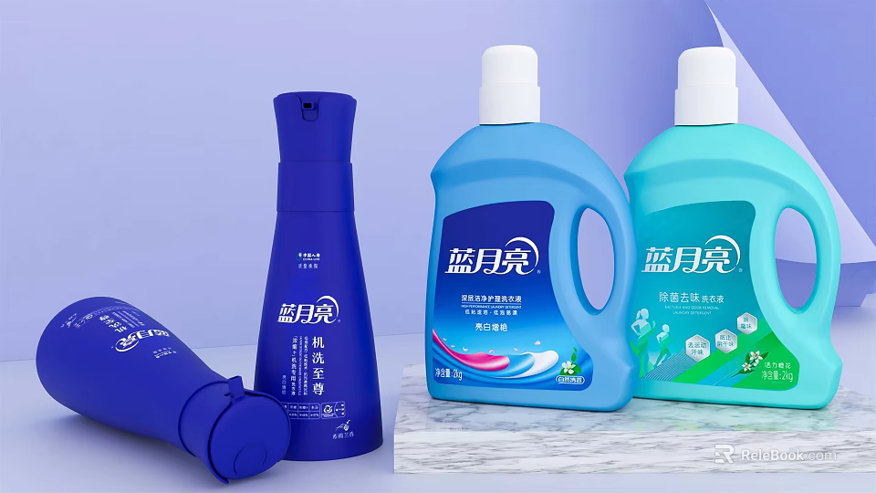 Blue Moon Laundry Detergent And Fabric Softener For Effective Cleaning And Daily Fabric Care 3d model 