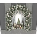 Commercial Festive Display Equipment With Greenery Arch And Gift Arrangements For Retail Stores