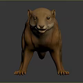 Small Brown Mammal With Long Snout Sharp Claws In Standing 3D Pose On Dark Background