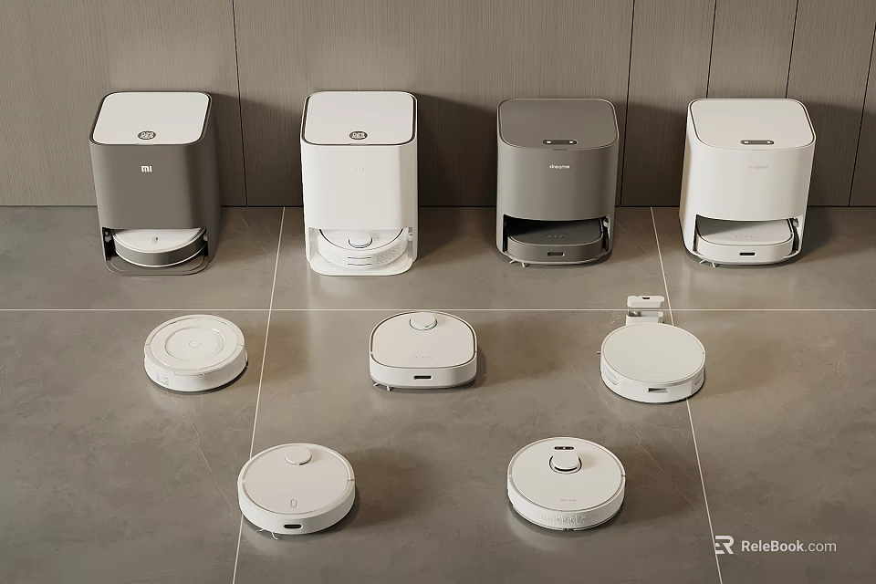 Smart Cleaning Robots In Various Models 3d model 