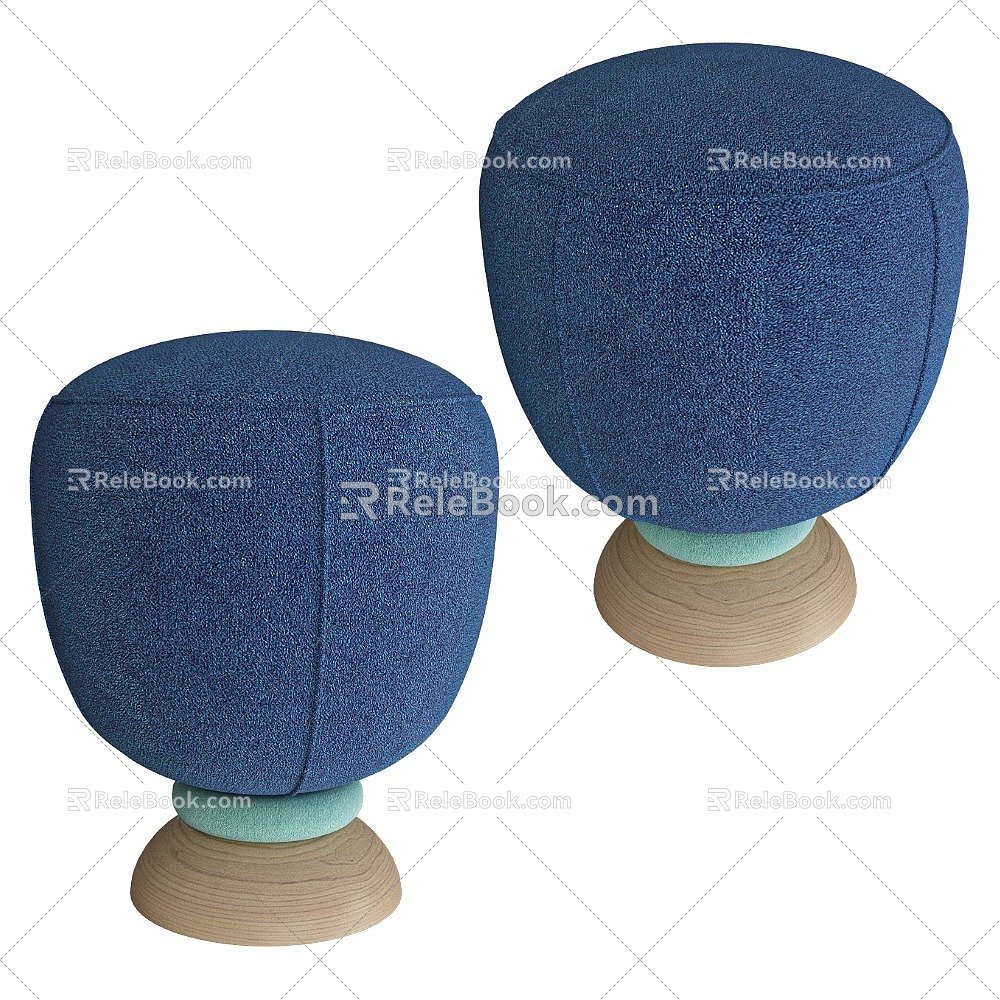 blue stool 3d model