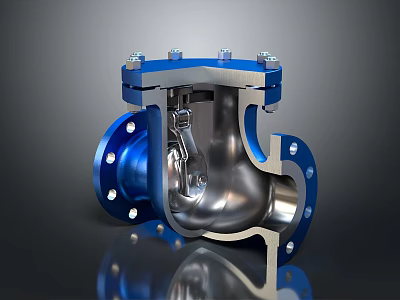 Modern Industrial Lighting Fixture Combination With Blue And Silver Metal Structure 3d model