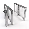Automatic Public Access Control Turnstile With Metal Frame And Transparent Doors