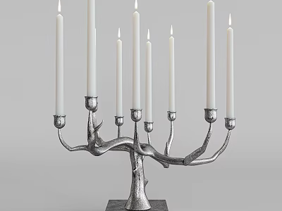 Silver Branch Design Floor Lamp With Multiple White Light Columns For Modern Home Decor 3d model