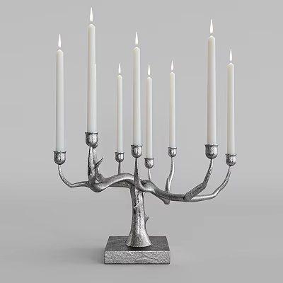 Silver Branch Design Floor Lamp With Multiple White Light Columns For Modern Home Decor 3d model