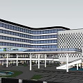Modern office building office plot 3d model