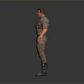 Game And Movie Character In Brown Uniform With Number 72 Standing Military Style Pose
