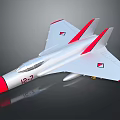 Scale Model J 7 Aircraft With Silver Body And Red Details For Space Aerospace Enthusiasts