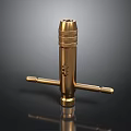 Golden Metal Precision Tool With Horizontal Handles And Engraved Design