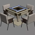 Modern Square Entertainment Table with Four Comfortable Chairs and Elegant Design 3d model