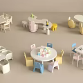 Colorful Kids Table with Various Designs and Matching Chairs for Learning and Playing
