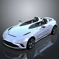 Modern White Convertible Sports Car With Sleek Design And Open Top