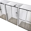 Various Modern Shower Sauna Enclosure Designs With Glass Panels And Metal Frames 3d model