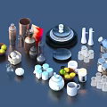 Varied Tableware Set Including Cups Plates Bowls Jars Teapot and Fruit Bowl